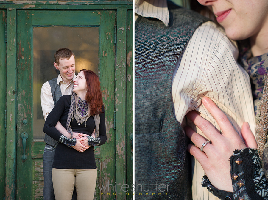 white shutter photography engagement session rockford illinois